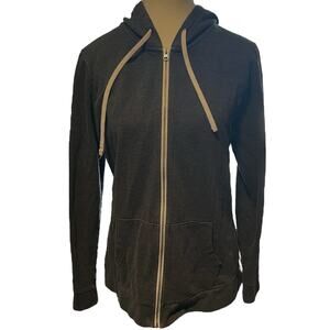 Eddie Bauer Women's M Gray Grey Full Zip Up‎ Hoodie Casual Neutral Loungewear